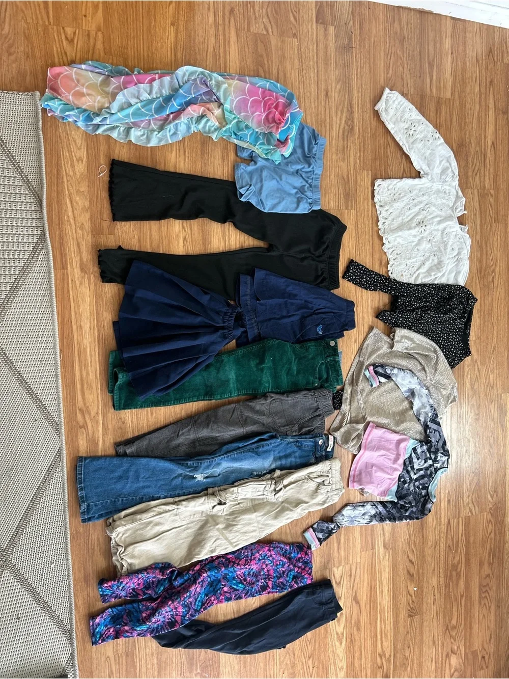 Girls kids clothing pants sports tops bundle lot 6-8